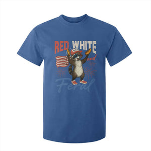 Funny Raccoon July 4th T Shirt For Kid Red White and Feral Patriotic Trash Panda TS10 Royal Blue Print Your Wear