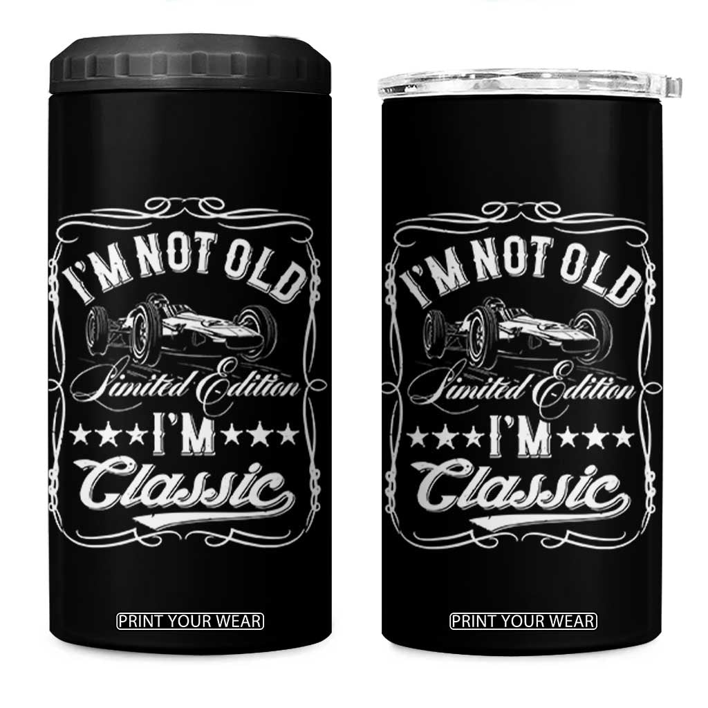 Funny Racing Formula Car I Am Not Old I Am Classic 4 in 1 Can Cooler Tumbler Fathers Day TS11 One Size: 16 oz Black Print Your Wear