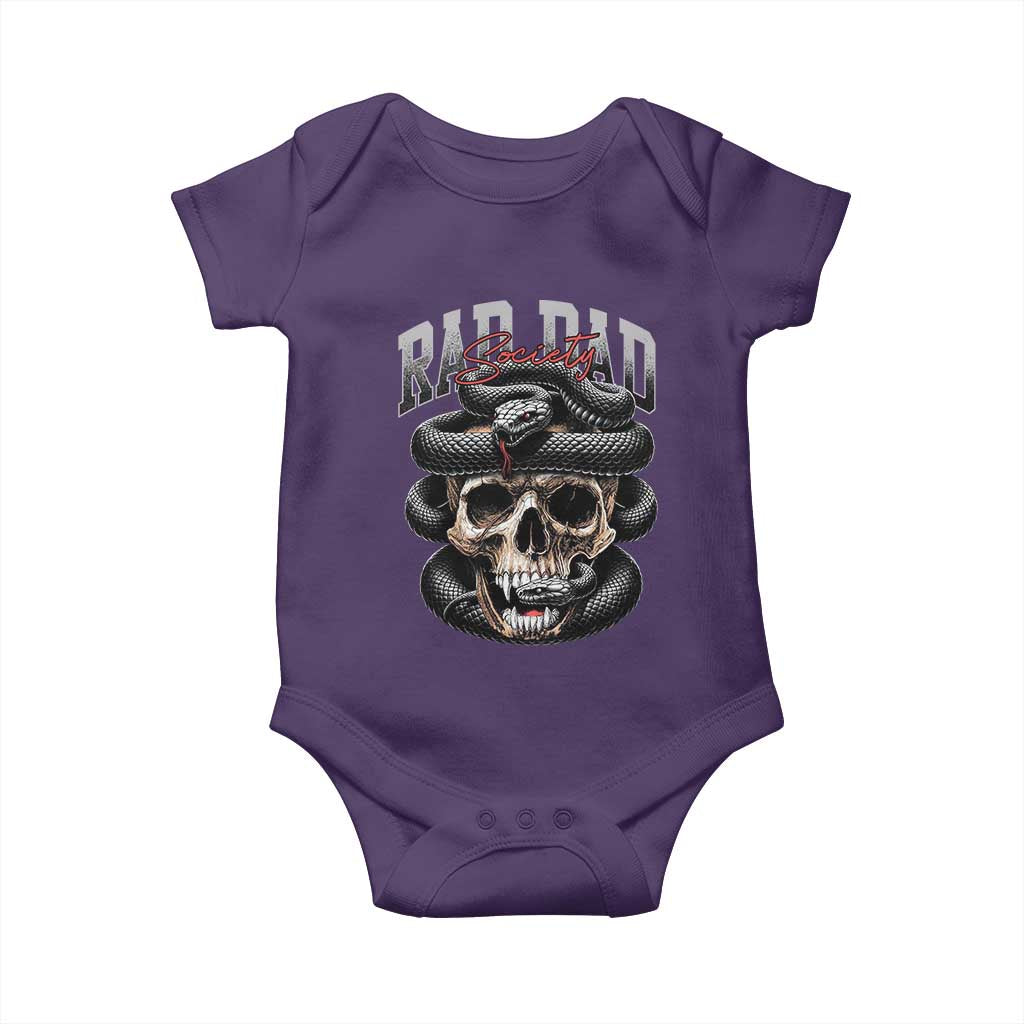 Funny Rad Dad Society Baby Onesie Dad Life Skull Snake Fathers Day TS11 Purple Print Your Wear