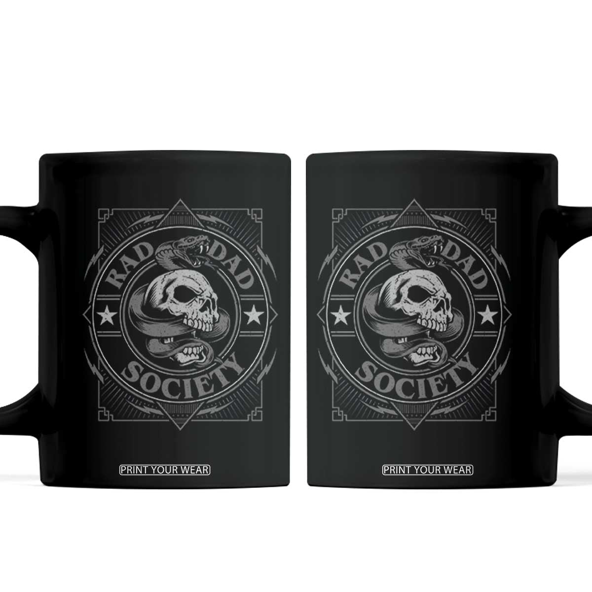 Funny Rad Dad Society Coffee Mug Vintage Skull Snake Fathers Day TS11 Black Print Your Wear