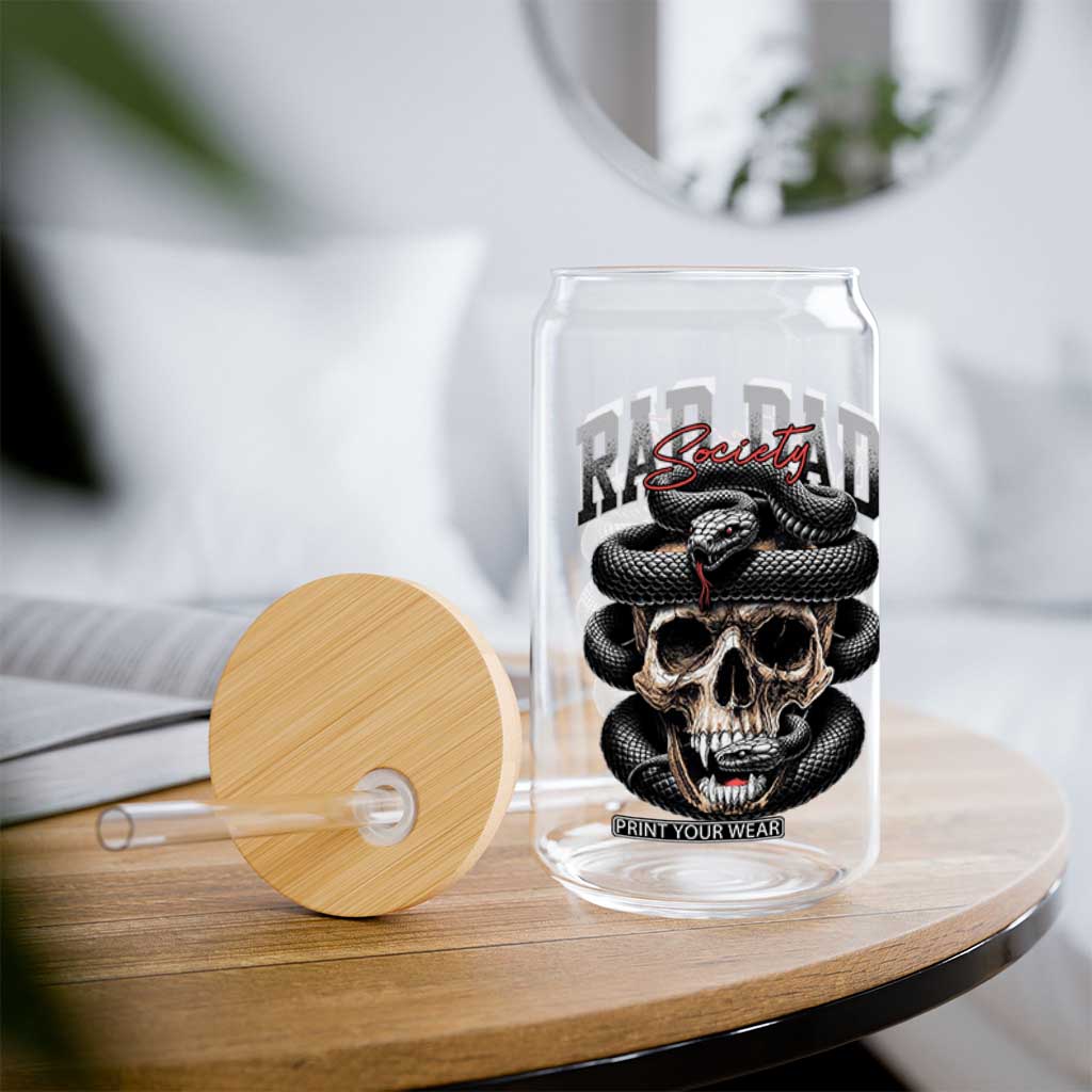 Funny Rad Dad Society Glass Can Dad Life Skull Snake Fathers Day TS11 Print Your Wear