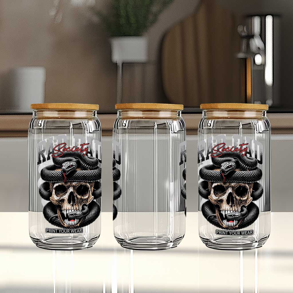 Funny Rad Dad Society Glass Can Dad Life Skull Snake Fathers Day TS11 Print Your Wear