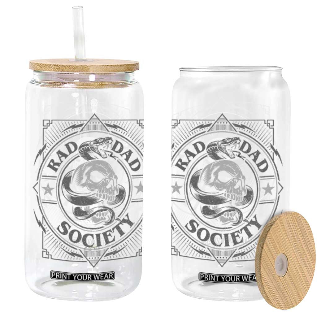 Funny Rad Dad Society Glass Can Vintage Skull Snake Fathers Day TS11 Black Print Your Wear
