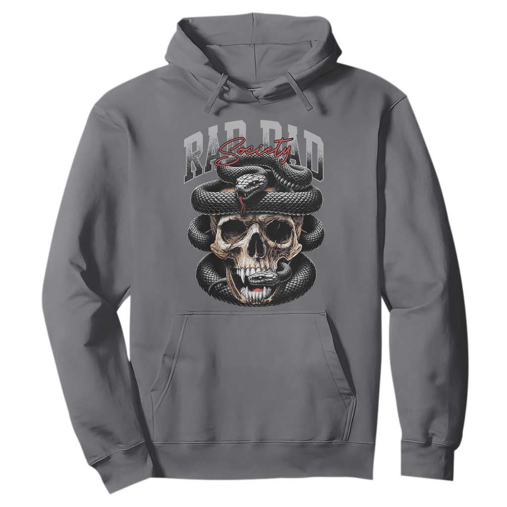 Funny Rad Dad Society Hoodie Dad Life Skull Snake Fathers Day TS11 Charcoal Print Your Wear