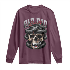 Funny Rad Dad Society Long Sleeve Shirt Dad Life Skull Snake Fathers Day TS11 Maroon Print Your Wear