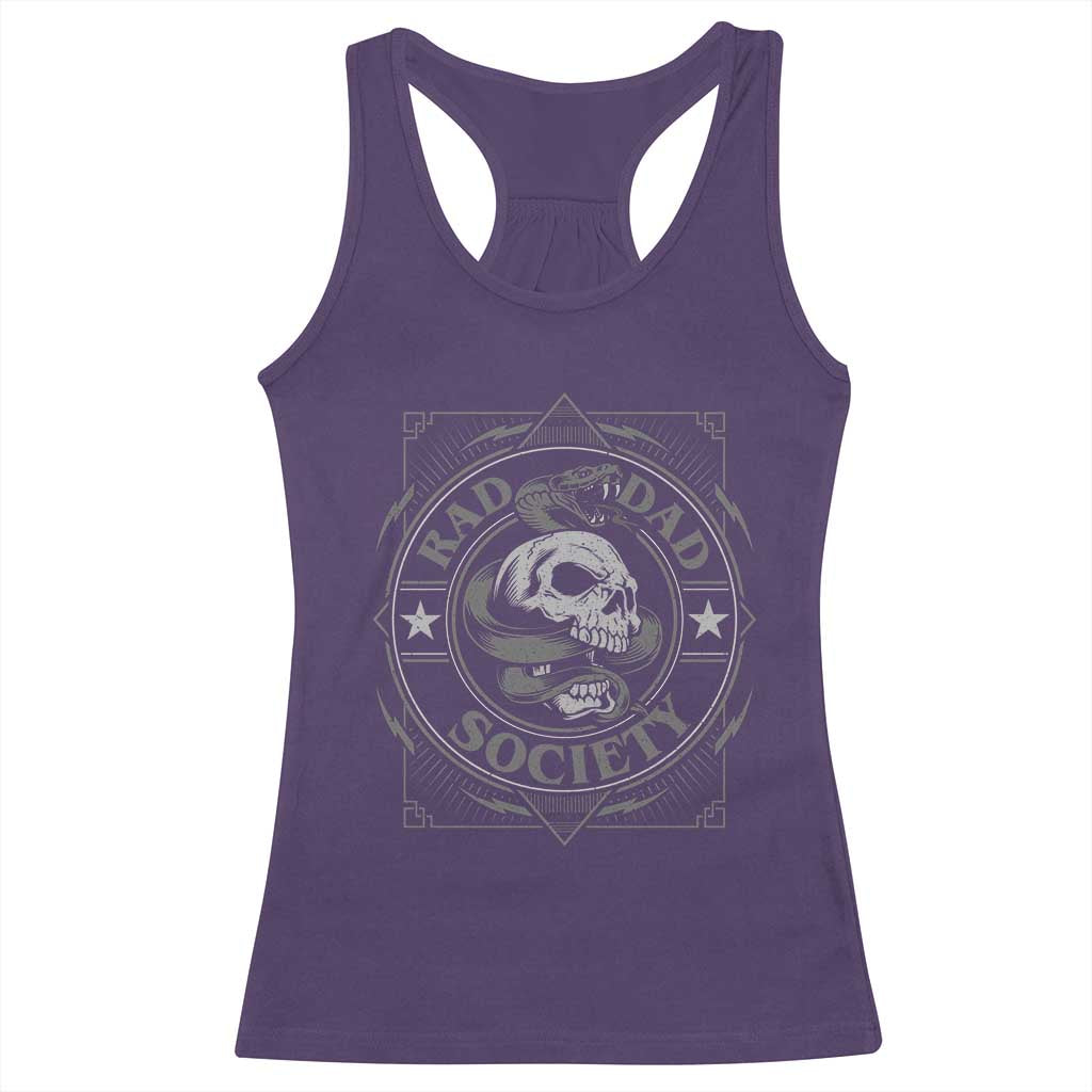 Funny Rad Dad Society Racerback Tank Top Vintage Skull Snake Fathers Day TS11 Purple Print Your Wear