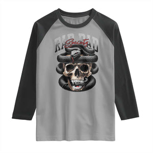 Funny Rad Dad Society Raglan Shirt Dad Life Skull Snake Fathers Day TS11 Sport Gray Black Print Your Wear