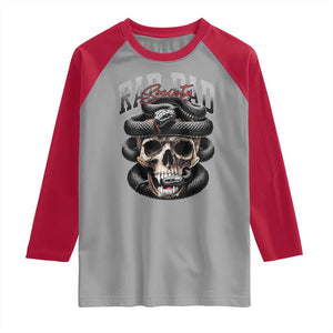 Funny Rad Dad Society Raglan Shirt Dad Life Skull Snake Fathers Day TS11 Sport Gray Red Print Your Wear