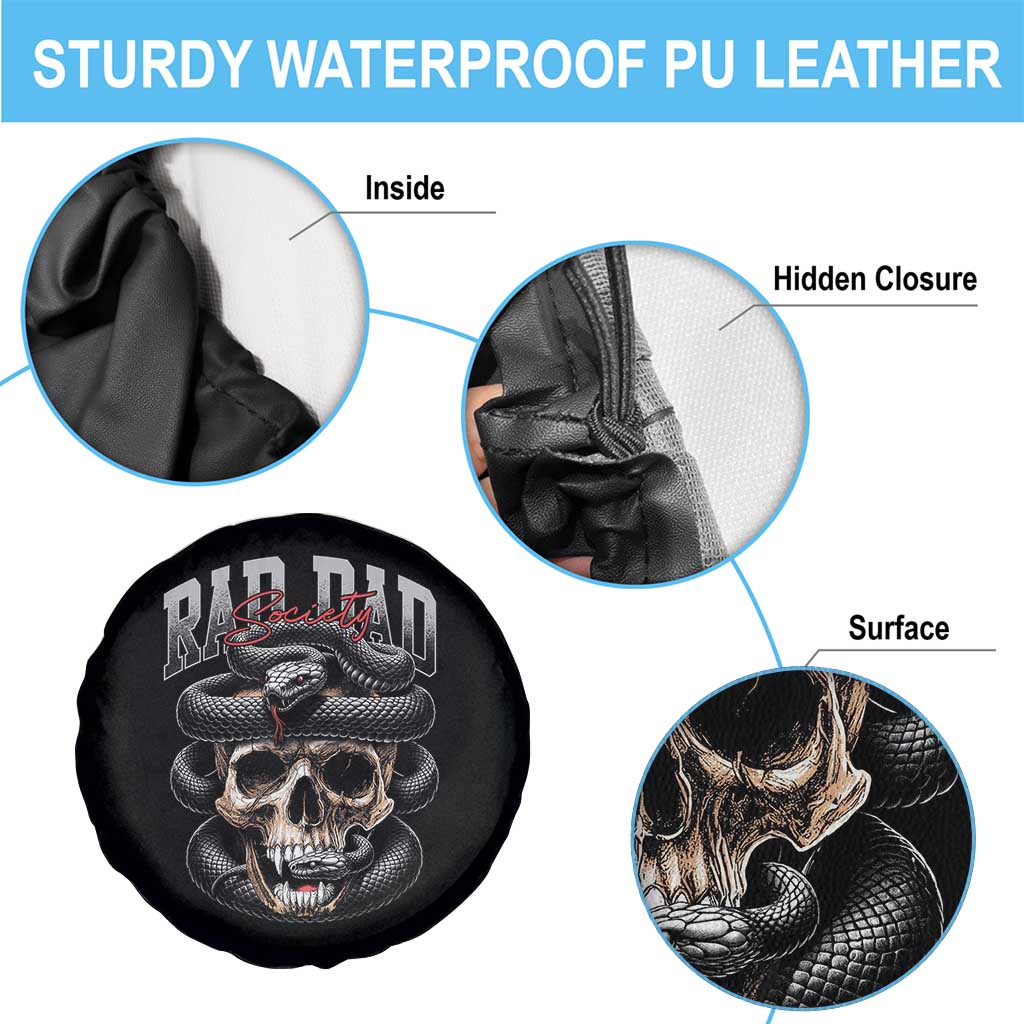 Funny Rad Dad Society Spare Tire Cover Dad Life Skull Snake Fathers Day TS11 Print Your Wear