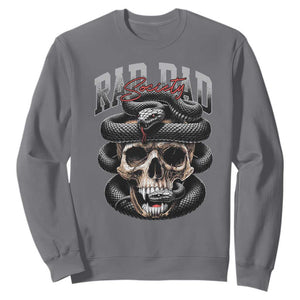 Funny Rad Dad Society Sweatshirt Dad Life Skull Snake Fathers Day TS11 Charcoal Print Your Wear