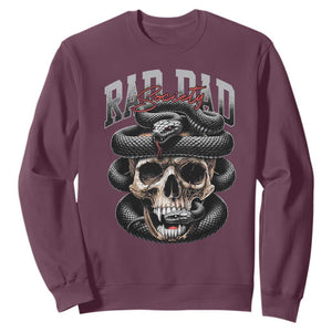 Funny Rad Dad Society Sweatshirt Dad Life Skull Snake Fathers Day TS11 Maroon Print Your Wear