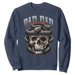 Funny Rad Dad Society Sweatshirt Dad Life Skull Snake Fathers Day TS11 Navy Print Your Wear