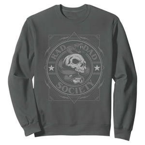 Funny Rad Dad Society Sweatshirt Vintage Skull Snake Fathers Day TS11 Dark Heather Print Your Wear