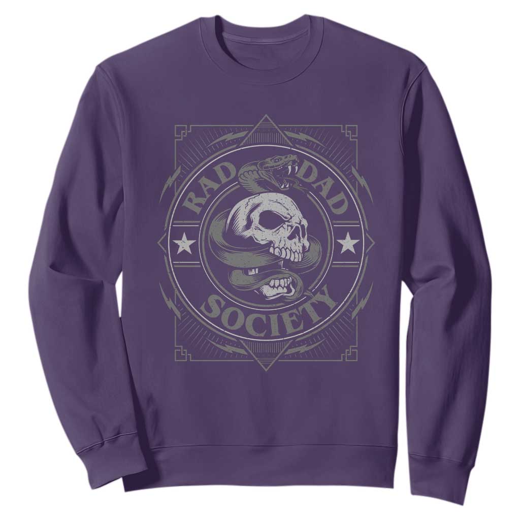 Funny Rad Dad Society Sweatshirt Vintage Skull Snake Fathers Day TS11 Purple Print Your Wear