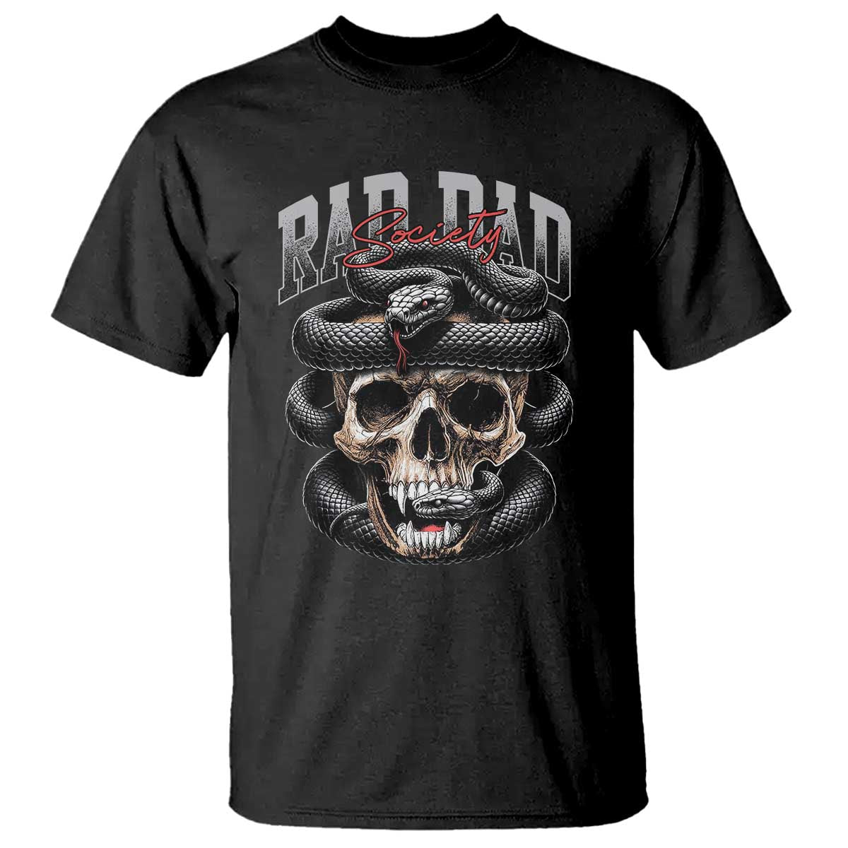 Funny Rad Dad Society T Shirt Dad Life Skull Snake Fathers Day TS11 Black Print Your Wear