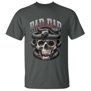 Funny Rad Dad Society T Shirt Dad Life Skull Snake Fathers Day TS11 Dark Heather Print Your Wear