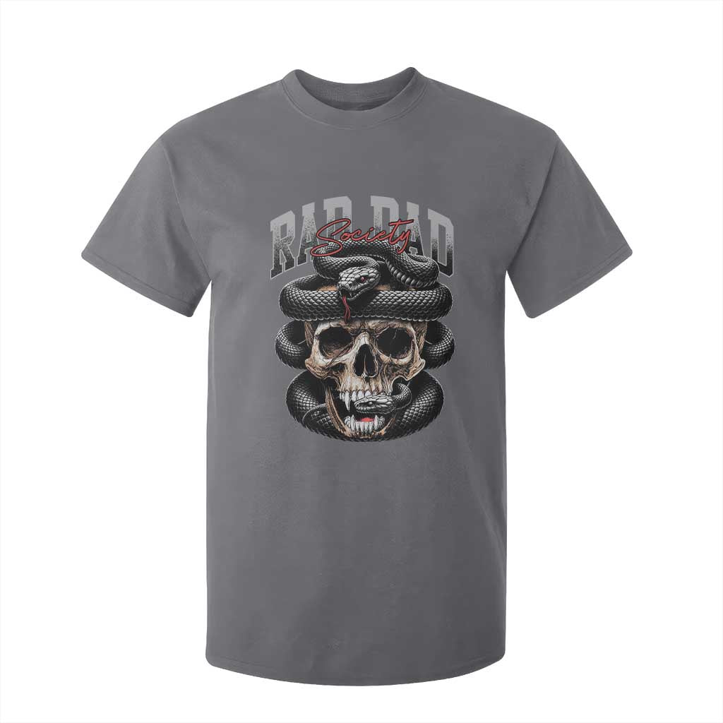 Funny Rad Dad Society T Shirt For Kid Dad Life Skull Snake Fathers Day TS11 Charcoal Print Your Wear