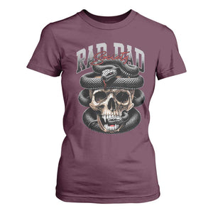 Funny Rad Dad Society T Shirt For Women Dad Life Skull Snake Fathers Day TS11 Maroon Print Your Wear