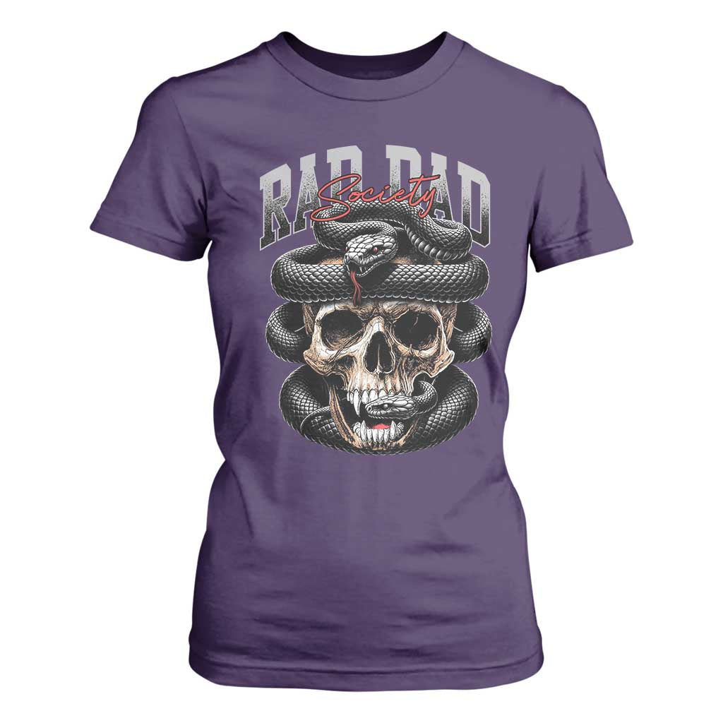 Funny Rad Dad Society T Shirt For Women Dad Life Skull Snake Fathers Day TS11 Purple Print Your Wear