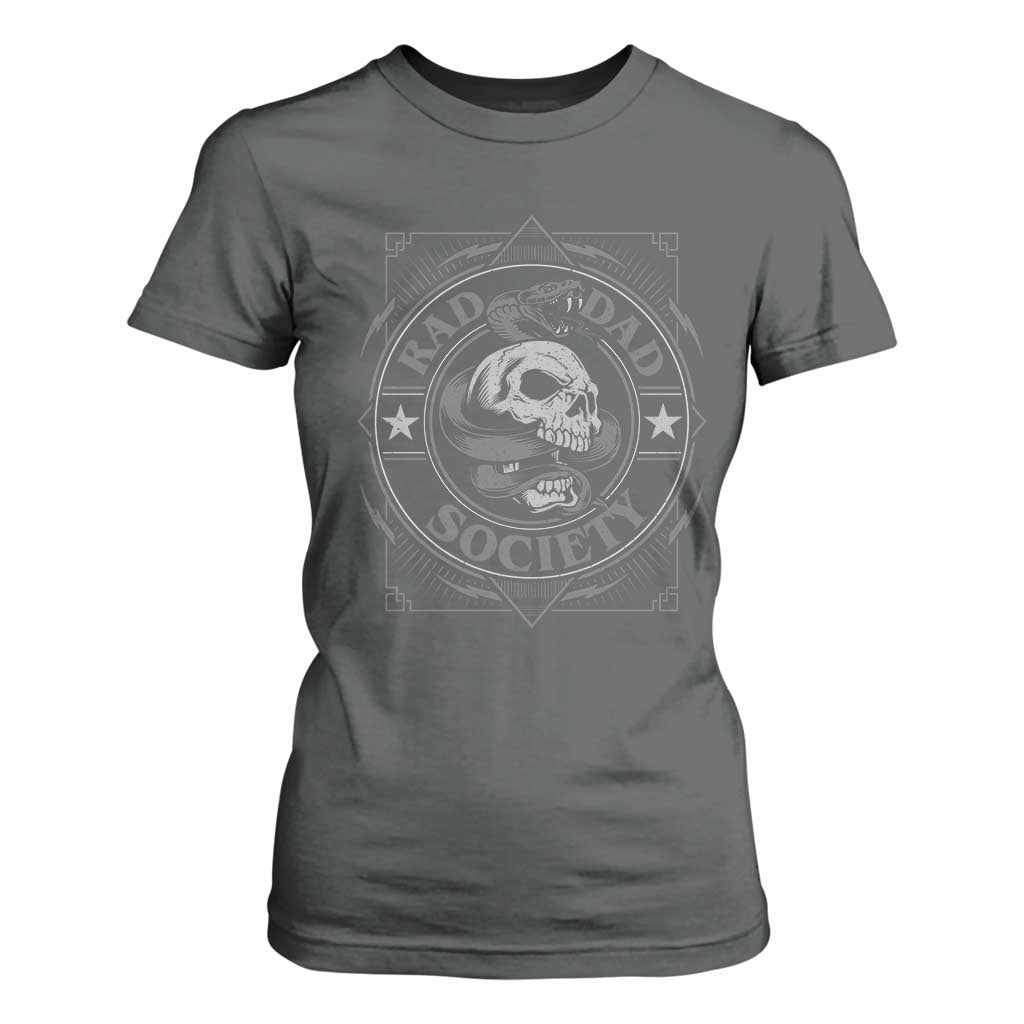 Funny Rad Dad Society T Shirt For Women Vintage Skull Snake Fathers Day TS11 Dark Heather Print Your Wear