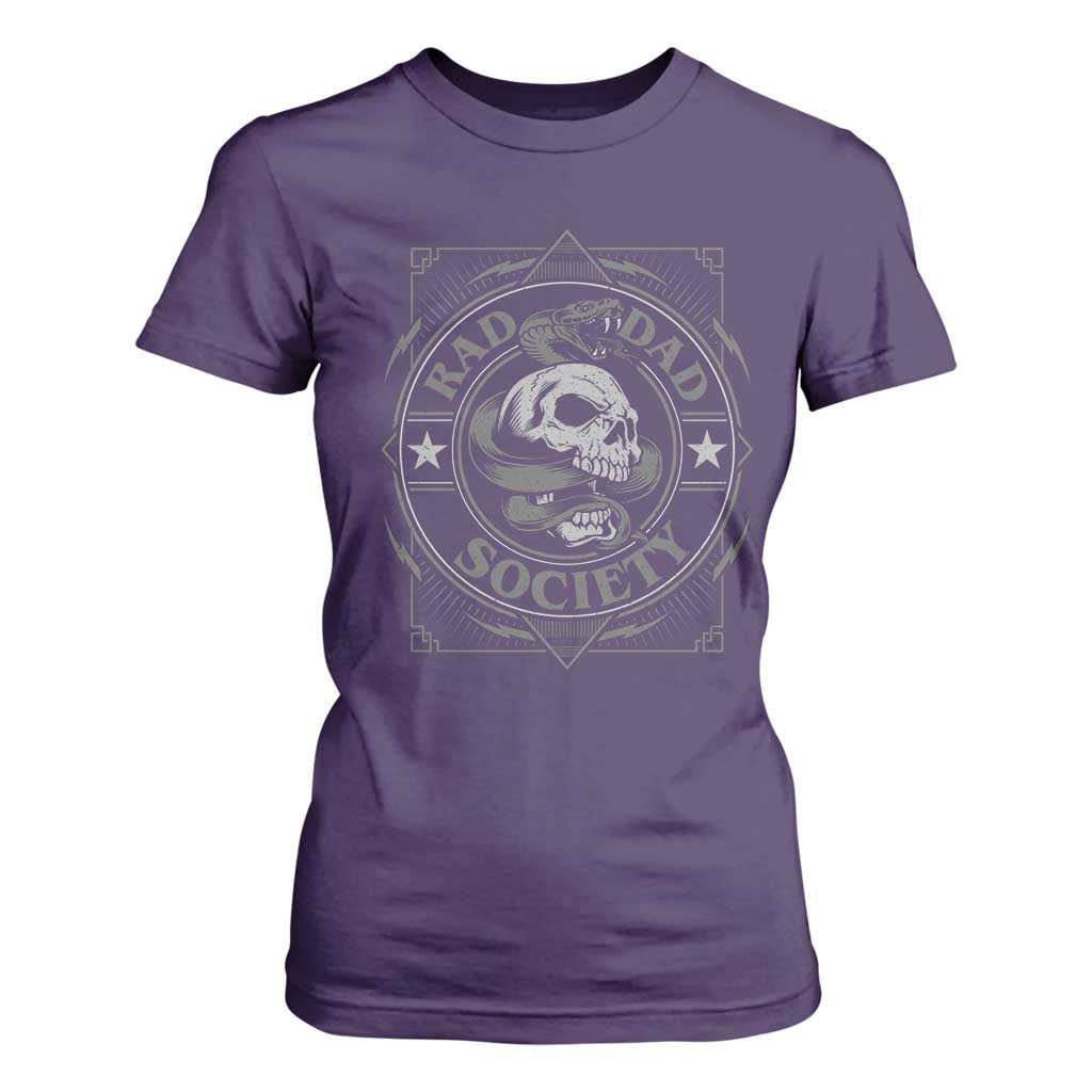 Funny Rad Dad Society T Shirt For Women Vintage Skull Snake Fathers Day TS11 Purple Print Your Wear