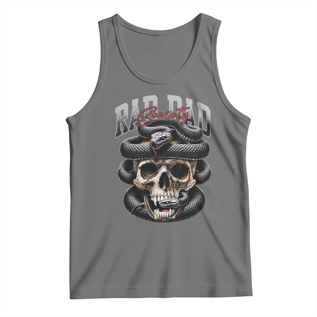 Funny Rad Dad Society Tank Top Dad Life Skull Snake Fathers Day TS11 Black Heather Print Your Wear
