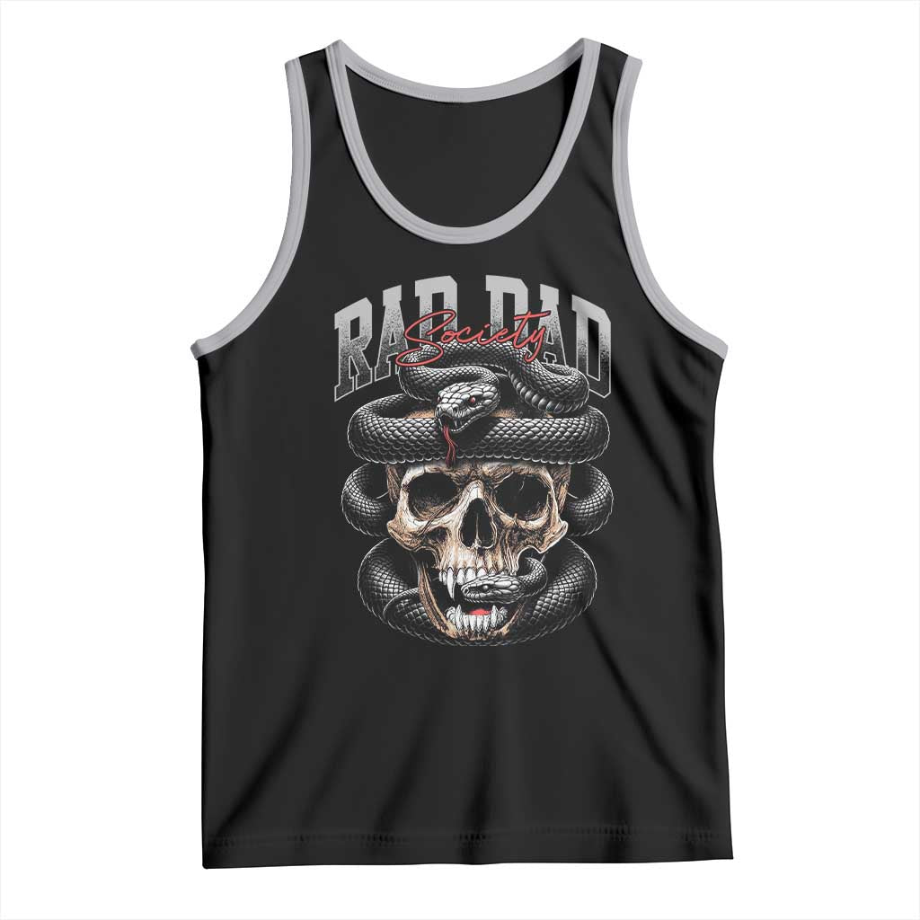 Funny Rad Dad Society Tank Top Dad Life Skull Snake Fathers Day TS11 Black Athletic Heather Print Your Wear