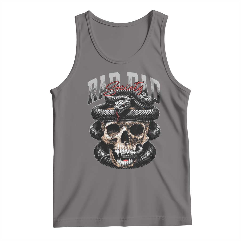 Funny Rad Dad Society Tank Top Dad Life Skull Snake Fathers Day TS11 Deep Heather Print Your Wear