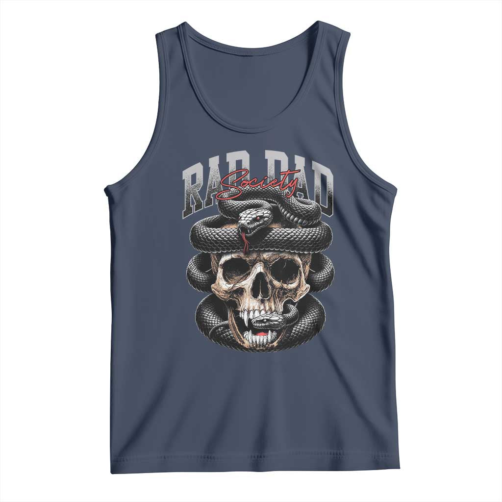 Funny Rad Dad Society Tank Top Dad Life Skull Snake Fathers Day TS11 Navy Print Your Wear