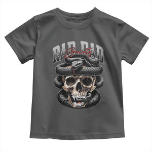 Funny Rad Dad Society Toddler T Shirt Dad Life Skull Snake Fathers Day TS11 Dark Heather Print Your Wear