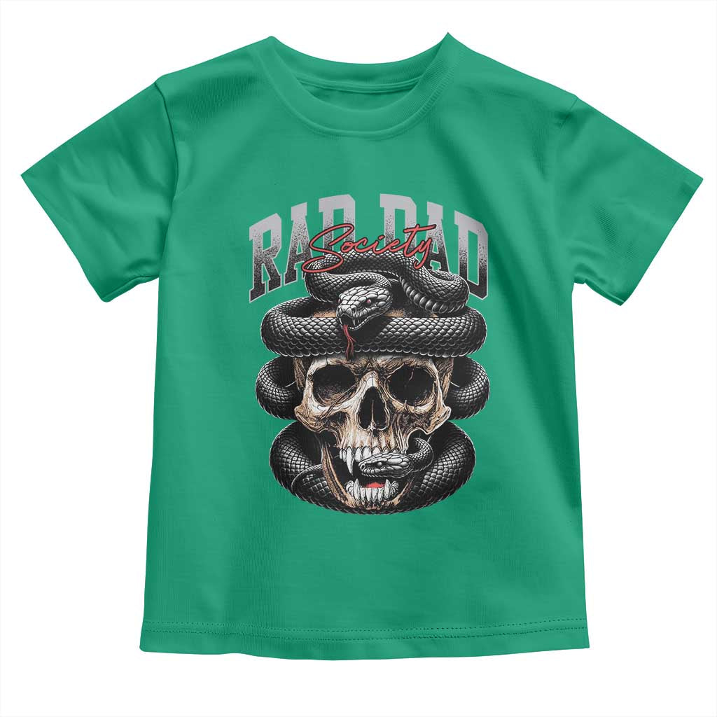 Funny Rad Dad Society Toddler T Shirt Dad Life Skull Snake Fathers Day TS11 Irish Green Print Your Wear