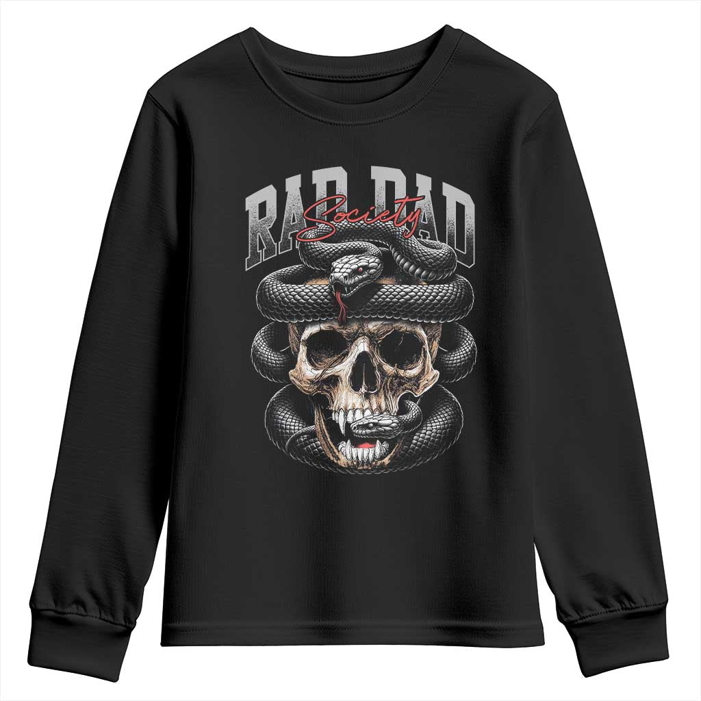 Funny Rad Dad Society Youth Sweatshirt Dad Life Skull Snake Fathers Day TS11 Black Print Your Wear