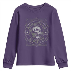 Funny Rad Dad Society Youth Sweatshirt Vintage Skull Snake Fathers Day TS11 Purple Print Your Wear