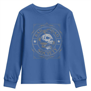 Funny Rad Dad Society Youth Sweatshirt Vintage Skull Snake Fathers Day TS11 Royal Blue Print Your Wear