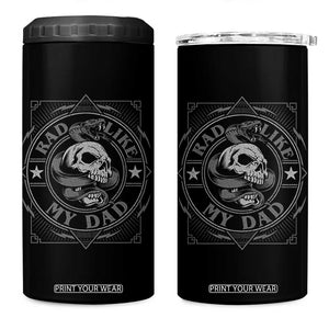 Funny Rad Like My Dad 4 in 1 Can Cooler Tumbler Vintage Skull Snake Fathers Day TS11 One Size: 16 oz Black Print Your Wear