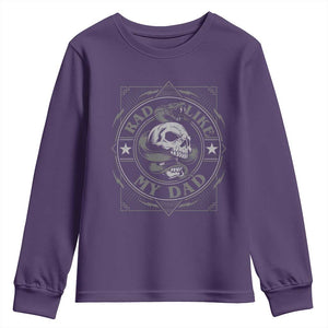 Funny Rad Like My Dad Youth Sweatshirt Vintage Skull Snake Fathers Day TS11 Purple Print Your Wear