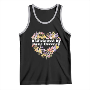 Funny Radicalized By Basic Decency Tank Top Women Floral Heart TS11 Black Athletic Heather Print Your Wear