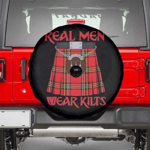 Funny Real Men Wear Kilts Spare Tire Cover Scottish Pride TS11 Black Print Your Wear