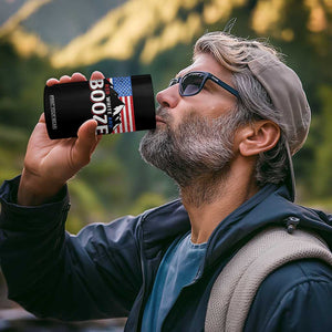 Funny Red White And Booze 4 in 1 Can Cooler Tumbler 4th Of July Beer American Flag TS11 Print Your Wear