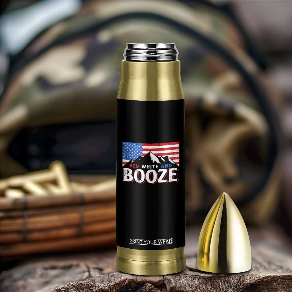 Funny Red White And Booze Bullet Tumbler 4th Of July Beer American Flag TS11 Print Your Wear