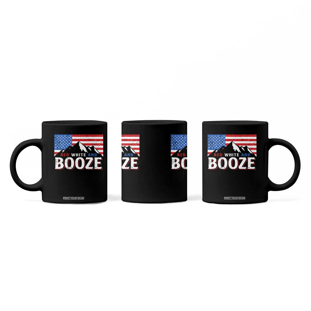 Funny Red White And Booze Coffee Mug 4th Of July Beer American Flag TS11 Print Your Wear