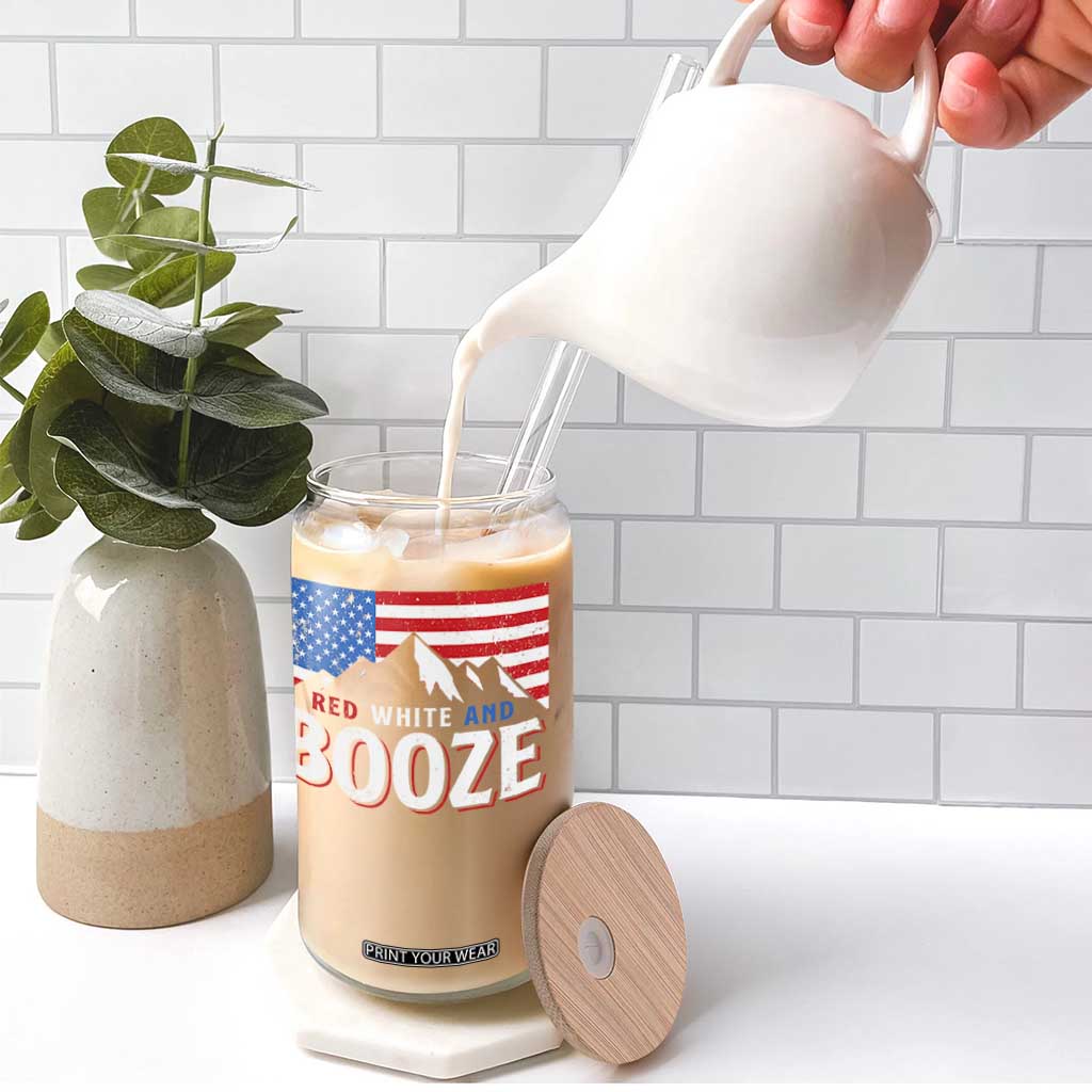 Funny Red White And Booze Glass Can 4th Of July Beer American Flag TS11 Print Your Wear