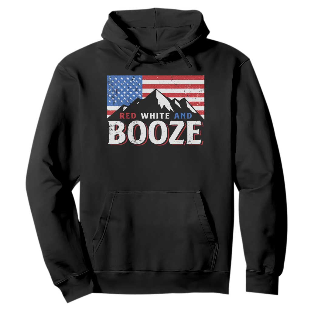 Funny Red White And Booze Hoodie 4th Of July Beer American Flag TS11 Black Print Your Wear