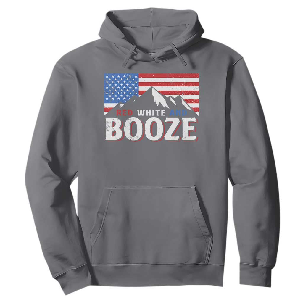 Funny Red White And Booze Hoodie 4th Of July Beer American Flag TS11 Charcoal Print Your Wear
