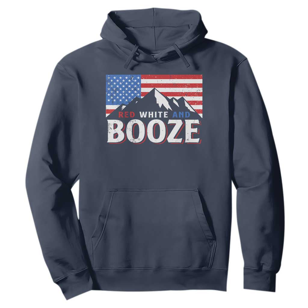 Funny Red White And Booze Hoodie 4th Of July Beer American Flag TS11 Navy Print Your Wear