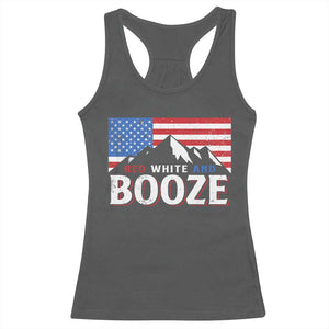 Funny Red White And Booze Racerback Tank Top 4th Of July Beer American Flag TS11 Dark Heather Print Your Wear