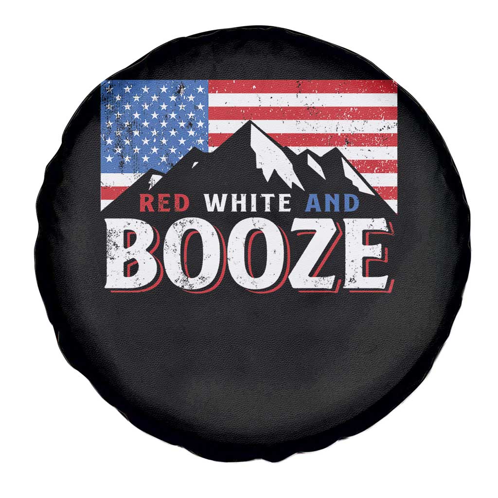 Funny Red White And Booze Spare Tire Cover 4th Of July Beer American Flag TS11 Print Your Wear