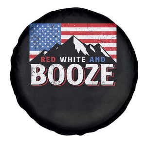 Funny Red White And Booze Spare Tire Cover 4th Of July Beer American Flag TS11 Print Your Wear