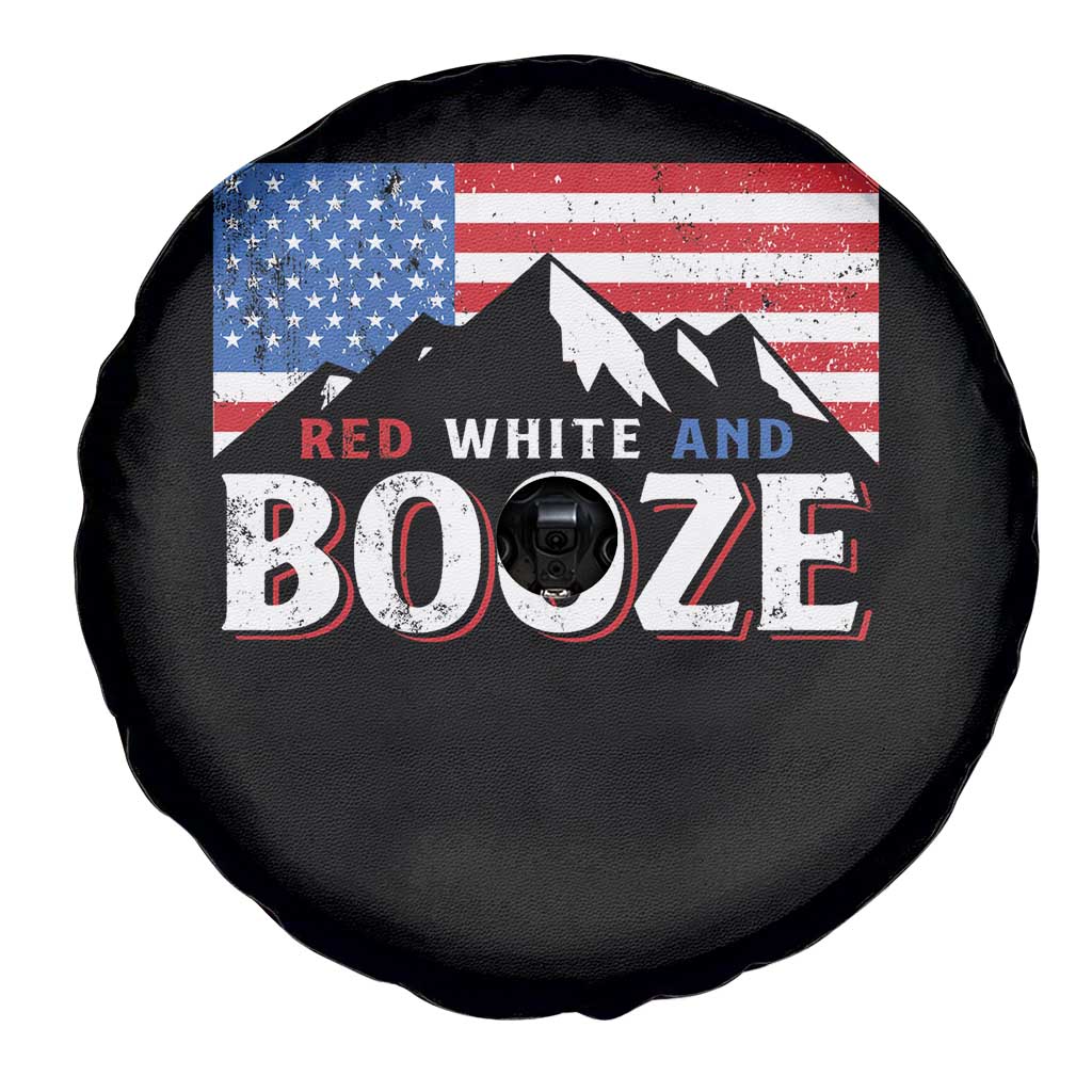 Funny Red White And Booze Spare Tire Cover 4th Of July Beer American Flag TS11 Print Your Wear