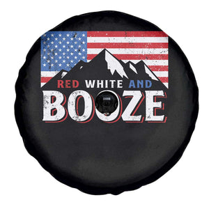 Funny Red White And Booze Spare Tire Cover 4th Of July Beer American Flag TS11 Print Your Wear
